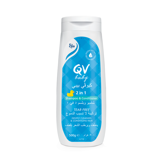 1679303761_22273_16674838_QVBaby2In1ShampooampConditioner-500g كيوفي بيبي شامبو وبلسم 2 في 1 - 500جم - الصورة 1