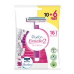 شفرات حلاقة نسائية اكساكتا 2 للبشرة الحساسة من شيك - 10+6 مجانًا