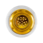 ⁦مبخرة رخام بمقبض كروي ذهبي من نايس ون - ابيض- صغير - H-610⁩ - الصورة ⁦2⁩