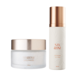 سانروزا مجموعة سوفت خمرة وسانروزا بودرة جازي المعطرة للجسم - 2 قطع