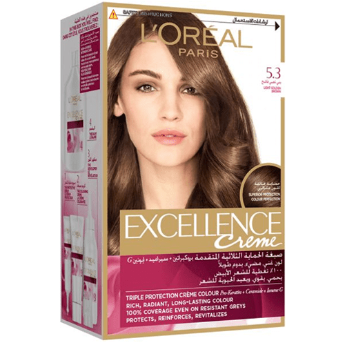 71933903_Loreal-Paris-Excellence-Creme-Hair-Dye-Light-Golden-Brown-5.3-500x500 صبغة شعر اكسيلنس كريم من لوريال باريس - بني ذهبي فاتح - الصورة 1