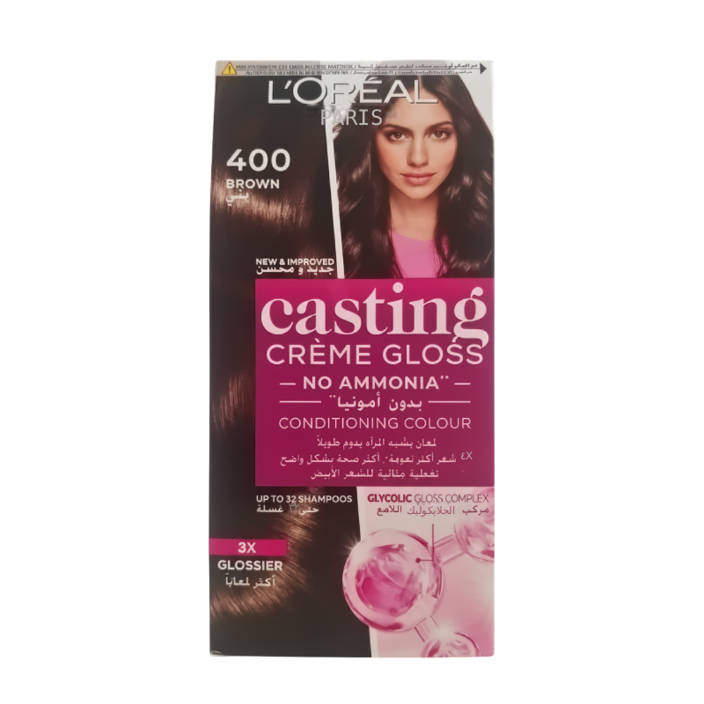 79909597_1764056595_5c76edea68fea9250b6212e80f648978 صبغة شعر كاستنغ كريم قلوس من لوريال باريس - 400 بني - الصورة 1