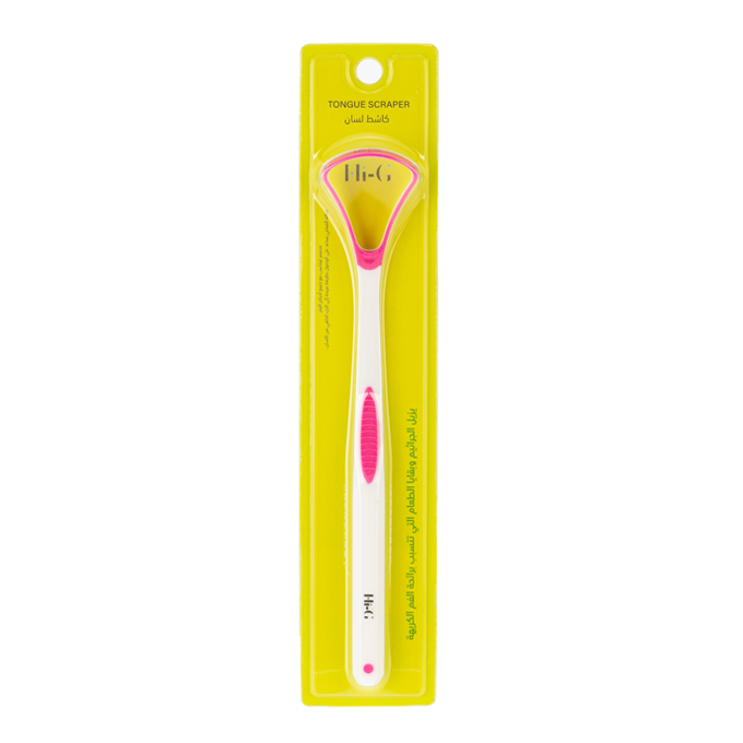 79942153_Hi-GTongueScraper-PinkampWhite كاشط لسان من هاي جي - وردي وابيض - الصورة 1