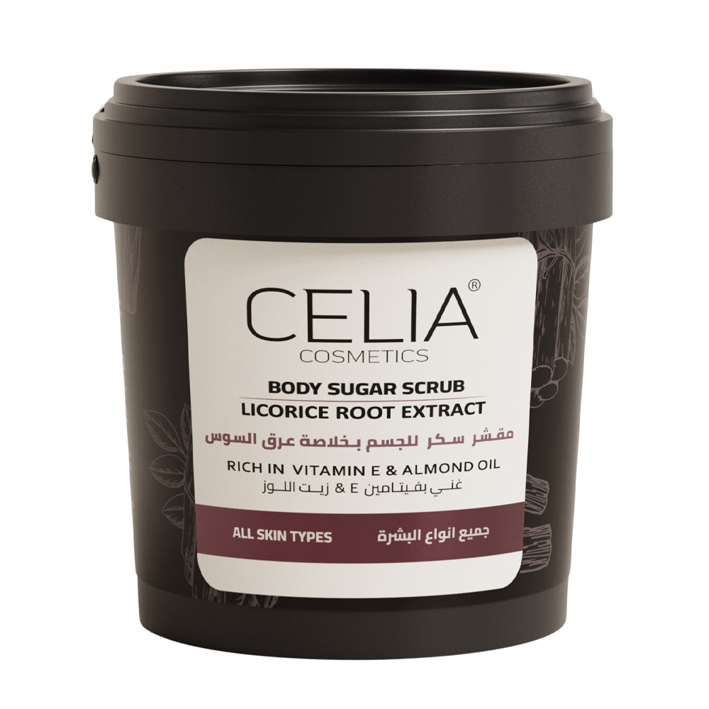 97670300_1757502453_5910571dec3fd78f6bc2fe4096e026b5 مقشر السكر للجسم بخلاصة عرق السوس من سيليا - 600 جم - الصورة 1